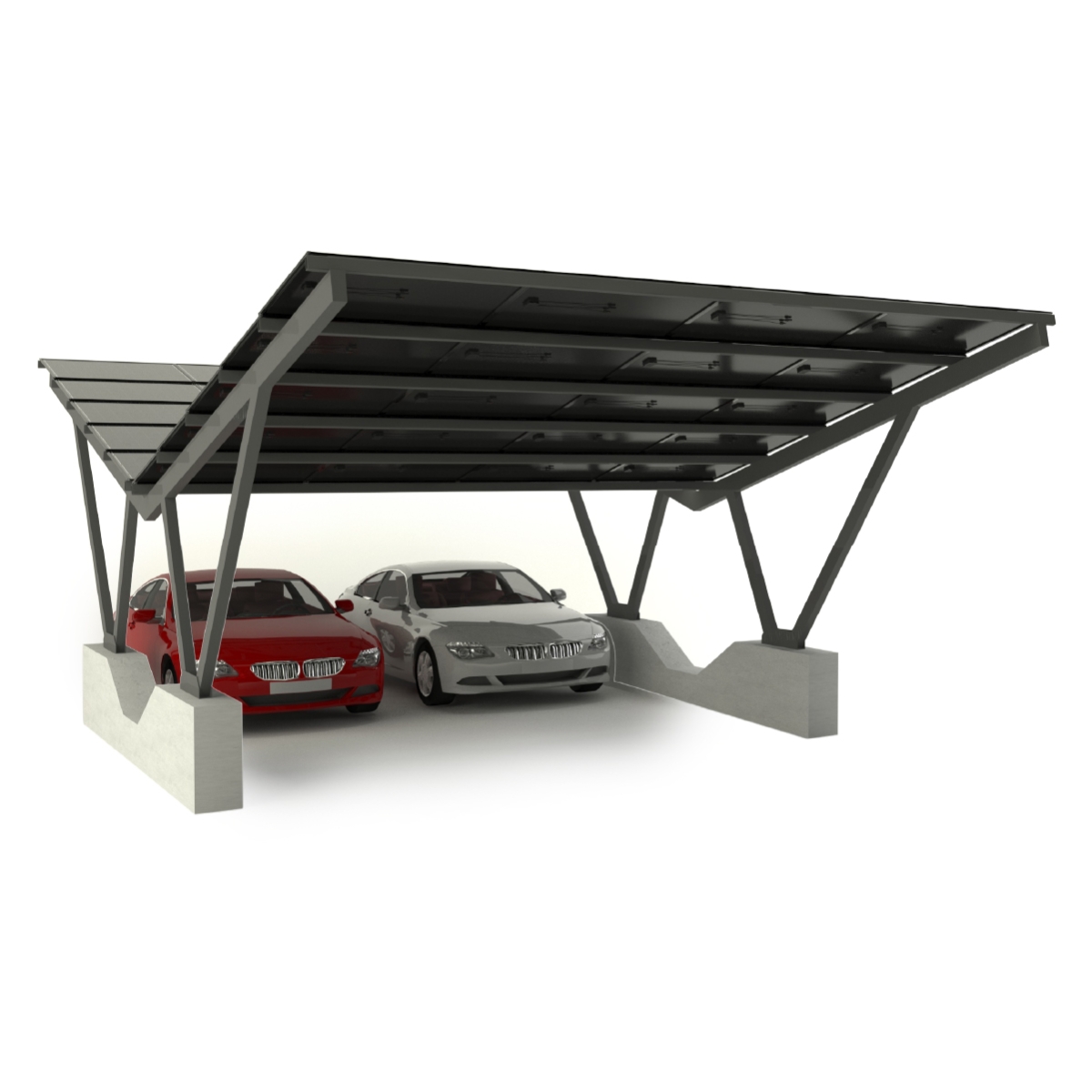 4 Car V Type Solar Parking Lot/Carport